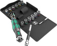 WERA Steckschlüsselsatz 8009 Zyklop Pocket Set 3, 27-teilig, 3/8" + 1/4", mit schwenkbarem Knarrenkopf