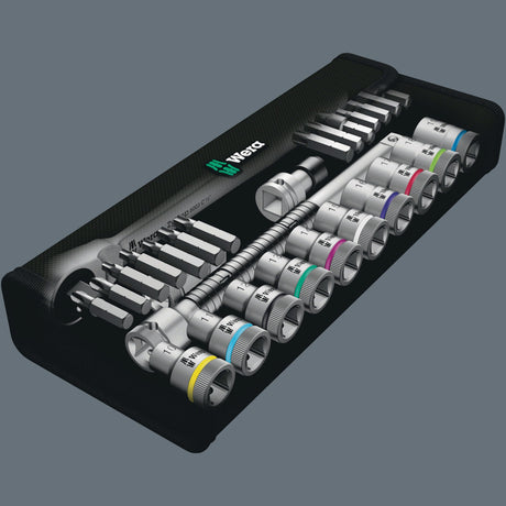 WERA Steckschlüsselsatz Zyklop Metal 28-tlg. 1/2 Zoll SW 10-19 mm mit 76 Zähnen