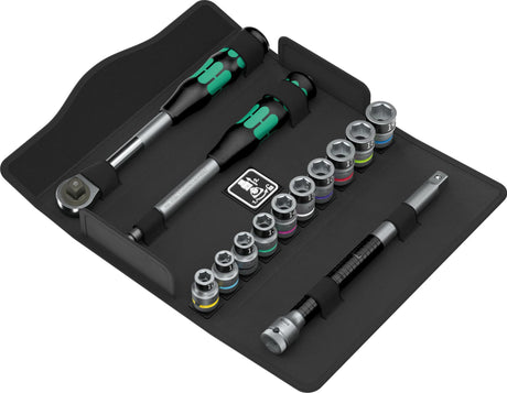 WERA Steckschlüsselsatz 8006 SC 1, 13-teilig, 1/2 Zoll, SW 10-19 mm, 72 Zähne, 6-Kant