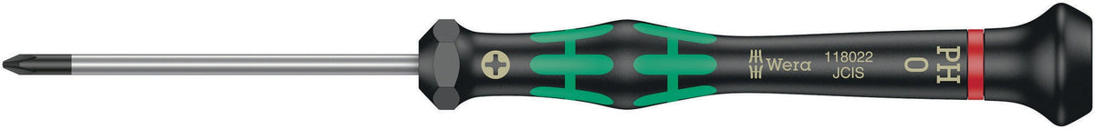 WERA Elektronik-Feinmechanik-Schraubendreher 2050 PH 1, Klingenlänge 80 mm, Kraftform-Micro-Griff
