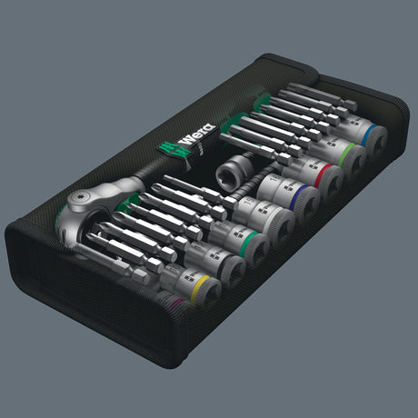 WERA Steckschlüsselsatz Zyklop Speed 29-teilig 3/8 Zoll SW 8-19 mm mit 72 Zähnen