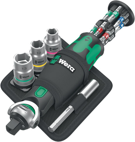 WERA Steckschlüsselsatz 8009 Zyklop Pocket Set 2 19-teilig 3/8" + 1/4" mit 72 Zähnen