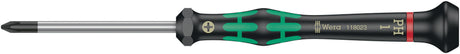 WERA Elektronik-Feinmechanik-Schraubendreher 2050 PH 1, Klingenlänge 80 mm, Kraftform-Micro-Griff