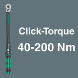 WERA Drehmomentschlüsselset Click-Torque C 3 Set 1, 13-teilig, 40-200 Nm, 1/2 Zoll, Radmontageset