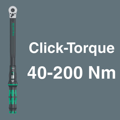WERA Drehmomentschlüsselset Click-Torque C 3 Set 1, 13-teilig, 40-200 Nm, 1/2 Zoll, Radmontageset
