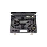 KROFtools 21tlg Diesel Einspritzdüsen Abzieher Pneumatischer Injektor Abzieher - Adapter Bosch Delphi Denso Siemens. Zum Demontieren festsitzender Einspritzdüsen & Glühkerzen. - toprools.com TP Profishop GmbH