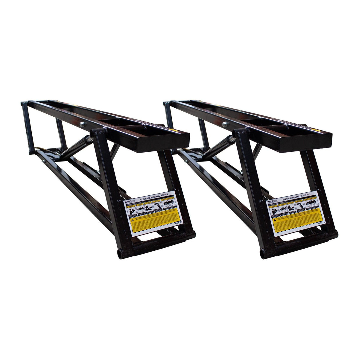 KROFtools 2500kg Set Mobile Hebebühne 90mm flach 9813 - ohne Hydrauliköl geliefert + Werkzeugwagen gefüllt, bestückt mit 160 Teile 8612 - 9813+8612