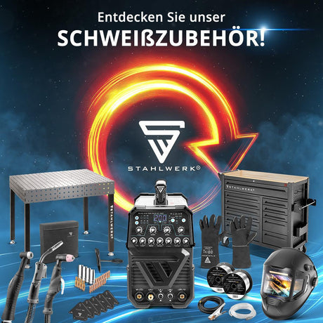 STAHLWERK CTM-250 Puls Pro Inverterschweißgerät 6-in-1 mit Plasmaschneider und 3m Zubehör