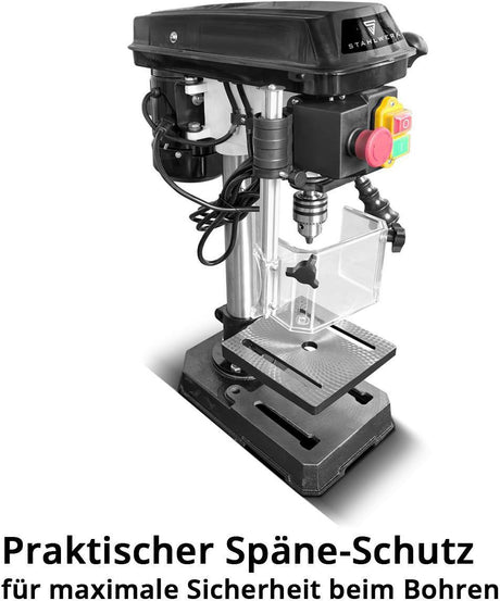 STAHLWERK Säulenbohrmaschine BD-350 ST B16 – 350 W, 13 mm Bohrdurchmesser, stufenlose Höhenverstellung
