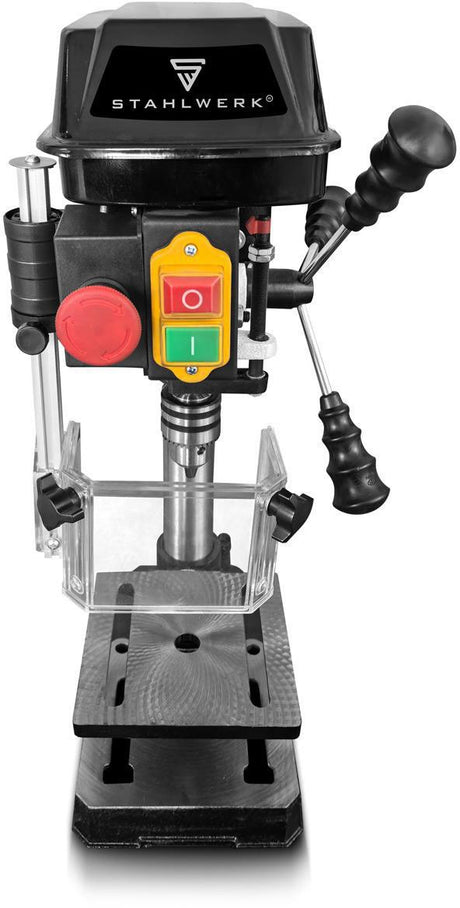 STAHLWERK Säulenbohrmaschine BD-350 ST B16 – 350 W, 13 mm Bohrdurchmesser, stufenlose Höhenverstellung