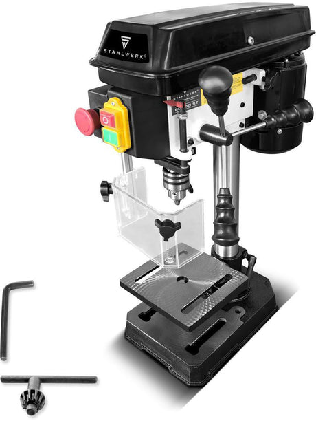 STAHLWERK Säulenbohrmaschine BD-350 ST B16 – 350 W, 13 mm Bohrdurchmesser, stufenlose Höhenverstellung