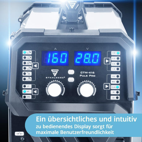STAHLWERK CTM-416 PULS Pro Inverterschweißgerät 6-in-1 mit 160 A und Plasma-Schneider