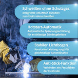 STAHLWERK Fülldrahtschweißgerät Mini FLUX 120 ST Digital mit Zubehör 20-120 A