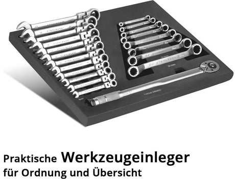 STAHLWERK Werkzeugmodul 21-teilig Schraubenschlüssel-Satz mit Drehmomentschlüssel