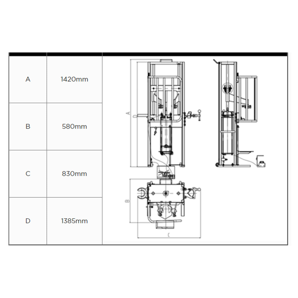 KROFtools 1000kg hydraulischen McPherson-Federspanner, Hydraulischer Federkompressor - Pneumatischer Federspanner für Stoßdämpfer und Fahrwerksfedern