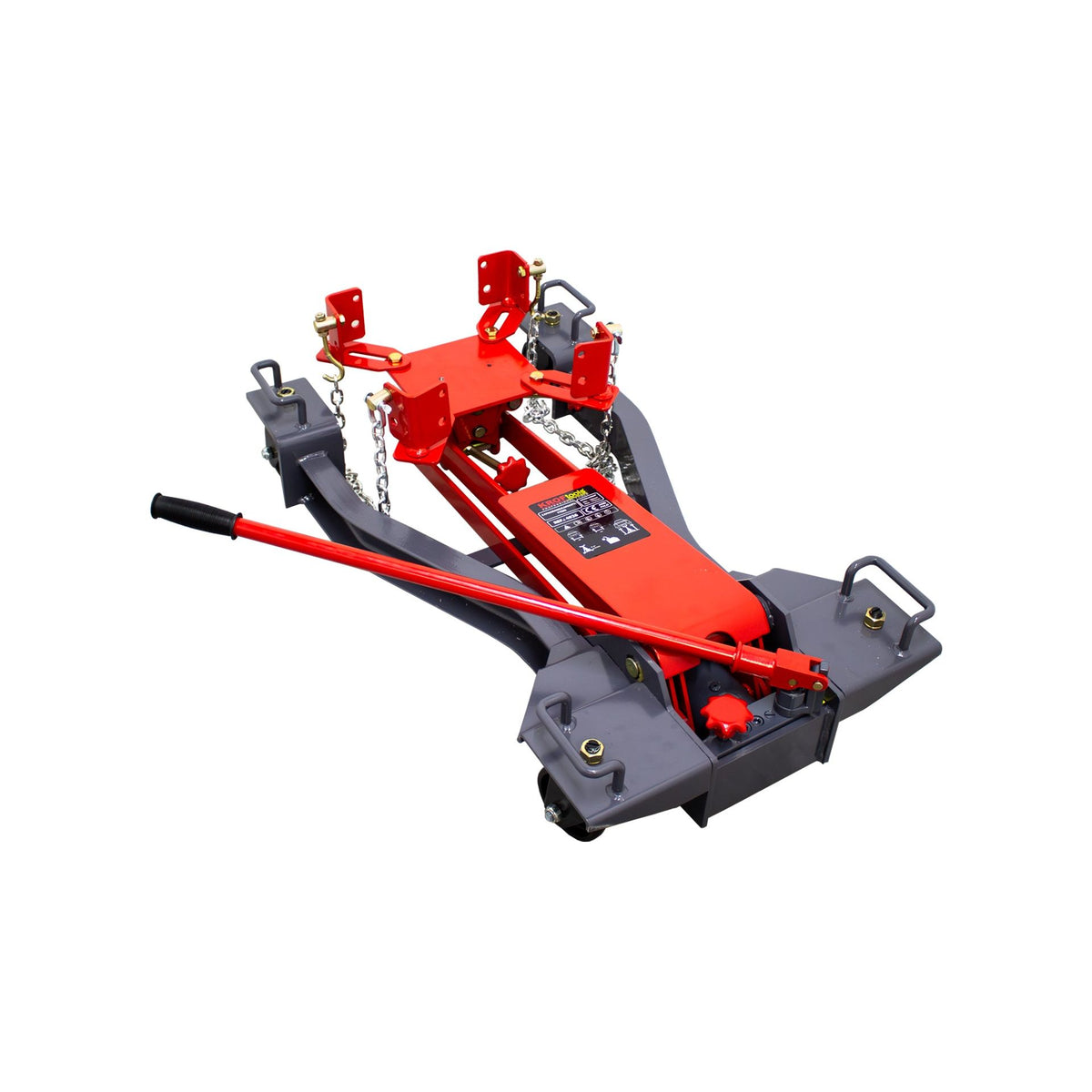 KROFtools 1000 kg Hydraulischer Getriebeheber mit verstellbarer Aufnahmeplatte für Getriebe & Motoren, 19–77 cm Hubhöhe, robust mobil - 4926