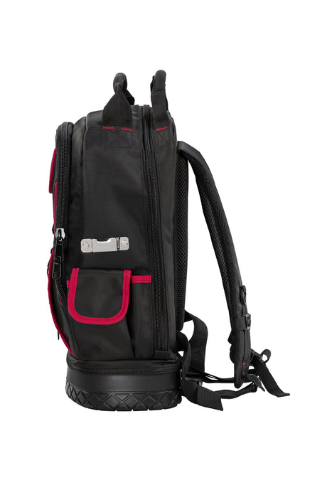 PARAT Werkzeugrucksack B360xT170xH440mm Nylon schwarz/rot – 15 Fächer & Laptopfach