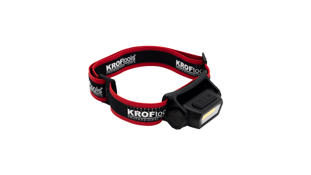 KROFtools COB-LED-Stirnlampe mit Bewegungssensor, 450 lm - Art. 1159