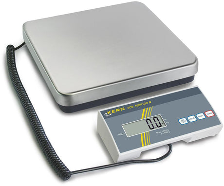 KERN Paketwaage mit Wiegeplatte 315x305x65 mm, Display & 9V Netzgerät, Edelstahl-Wiegeteller