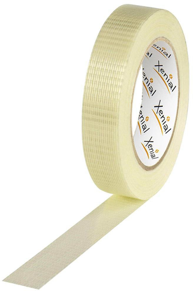 XENIAL Filamentklebeband transparent 19mm x 50m – Glasfaserverstärkt mit Längs- und Querfaden