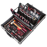 KRAFTWERK Service-Werkzeugkoffer 202.500.001 – ERGO+HIGHTECH, 154-tlg., Profi-Alukoffer mit ausklappbaren Tableaus - KW-202.500.001