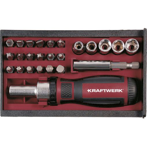 KRAFTWERK PRO LINE 1/4" Ratschen-Schraubendreher Bit Box, 25-tlg - KW-306.378.003