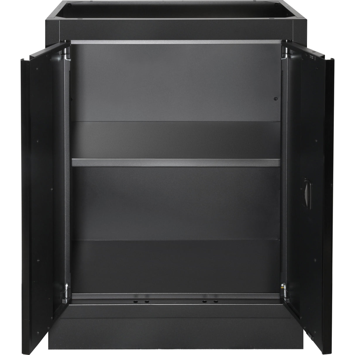 KRAFTWERK 3964E-BLK-IX MOBILIO Ecklösung – 8-Element-Werkstattwand mit Inox-Arbeitsplatte & Rolladenschränken - KW-3964E-BLK-IX