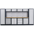 Heavy-duty garage storage cabinet system with drawers, lockers, and pegboard for tools – toprools.com
