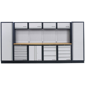 Heavy-duty garage storage cabinet system with drawers, lockers, and pegboard for tools – toprools.com