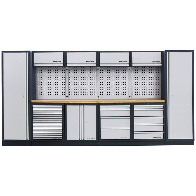 Heavy-duty garage storage cabinet system with drawers, lockers, and pegboard for tools – toprools.com