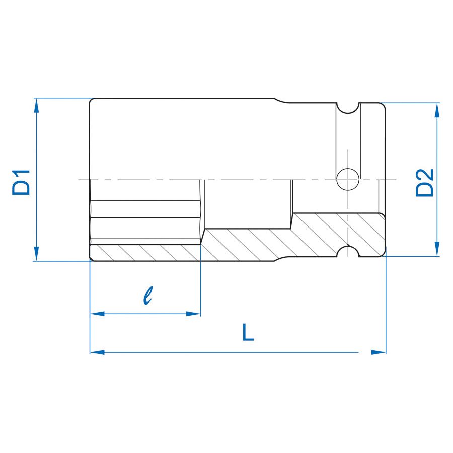 KING TONY Profi-Werkzeuge - Kraft-Steckschlüssel Metrisch 3/4" (19,05mm) Lange, dünne Wand 17 mm 683517M