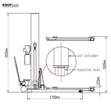 KROFtools 2.7 t 1 Säulen Hebebühne - Mobil Portabel 2700kg Pfosten - 9847