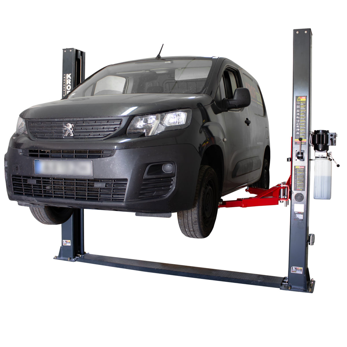 KROFtools 4.0 t Profi 2 Säulen Hebebühne - BASIC LINE Zwei-Säulen-Hebebühne 4 Tonnen 230V Anschluss und manueller Verriegelung - 9802
