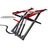 KROFtools 3t robuste KFZ Mobile Scherenhebebühne 11cm flach, 3000kg Hebebühne, verstelbare Arme - 9830