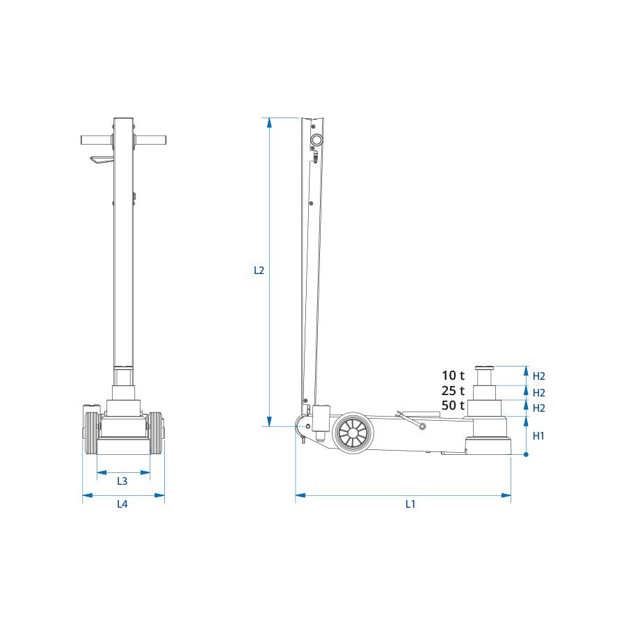 KING TONY Profi-Werkzeuge - Hydraulischer Heber für Niederflurfahrzeuge, 3-stufig 9HYCH350