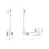 KING TONY Profi-Werkzeuge - Hydraulischer Heber für Niederflurfahrzeuge, 3-stufig 9HYCH350
