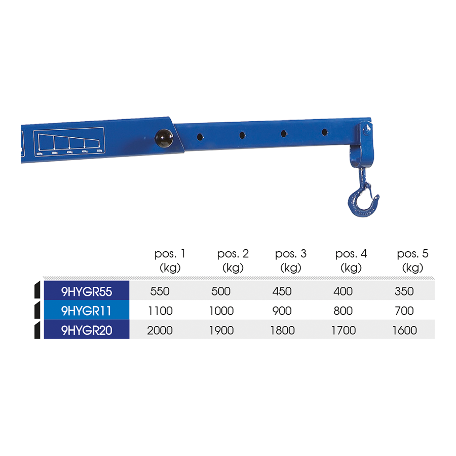 KING TONY Profi-Werkzeuge - Hydraulischer Werkstattkran, LKW- und PKW - 550kg 9HYGR55
