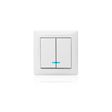 ASLO 2-Gang 2-Wege-Schalter mit LED-Anzeige M2020 10A-250V Aluminium ASE202096ALC