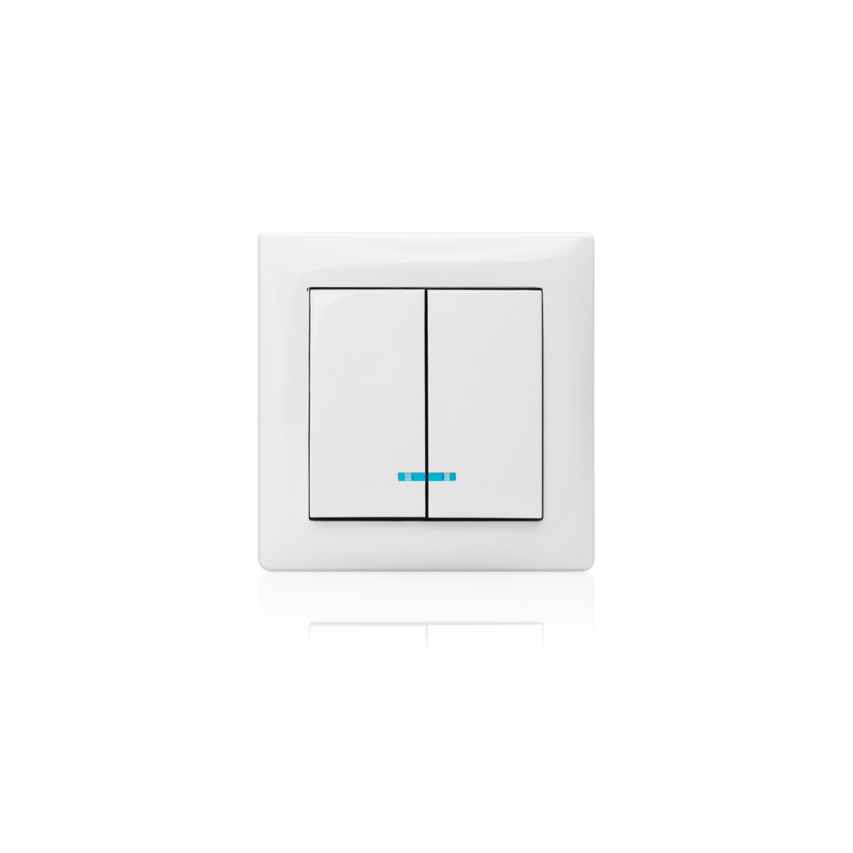 ASLO 2-Gang 2-Wege-Schalter mit LED-Anzeige M2020 10A-250V Aluminium ASE202096ALC