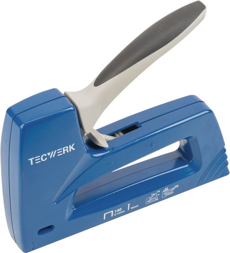 TECWERK Handtacker Alu-Druckguss für Klammern bis 14 mm und Nägel