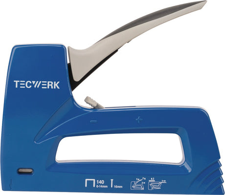 TECWERK Handtacker Alu-Druckguss für Klammern bis 14 mm und Nägel