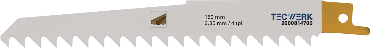 TECWERK Säbelsägeblatt 150 mm HCS/CV für Holz, 5 Stück, Bosch S 644 D kompatibel