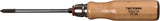 TECWERK Schraubendreher PH 1 mit Holzgriff, Rundklinge und 6-Kant Ansatz, 80 mm Klinge