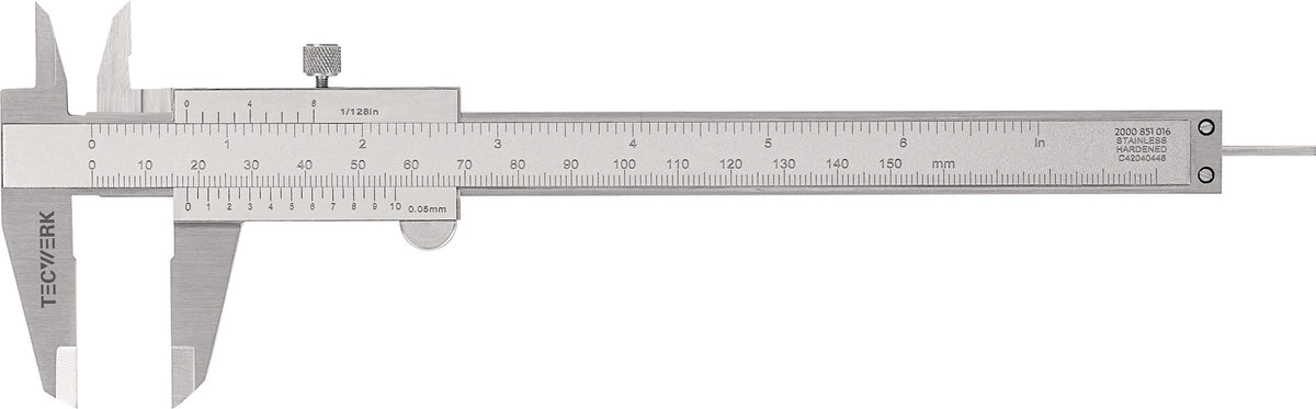 TECWERK Taschenmessschieber DIN 862 70 mm mit Schlosseck und Feststellschraube