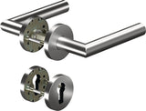 OGRO Feuerschutzgarnitur 8906/6501/6612 Alu für Türstärke 38-63 mm, PZ rund, DIN links/rechts