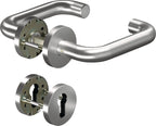 Drückergarnitur / Aluminium / F1 / silberfarben