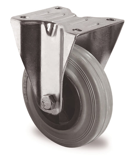 Bockrolle 80 mm 70 kg Vollgummi Rollenlager PROMAT – geräuscharm für Indoor & Outdoor