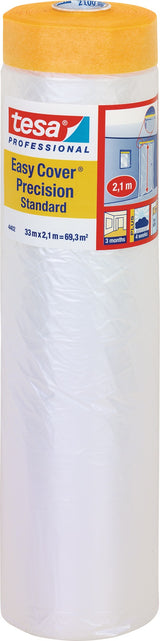 tesa Easy Cover 4402 Präzisions-Abdeckband 550 mm x 33 m – HDPE-Folienband für saubere Farbkanten