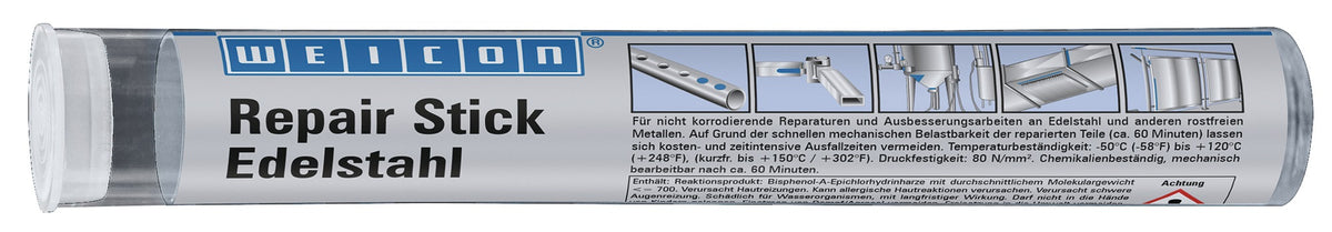 WEICON Repair Stick Edelstahl grau 115g – 2K-Reparaturkleber, NSF-zugelassen