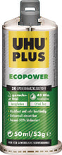 UHU PLUS ECOPOWER 2K-Epoxidharzklebstoff 53g honigfarben Doppelkartusche – 6 Stück